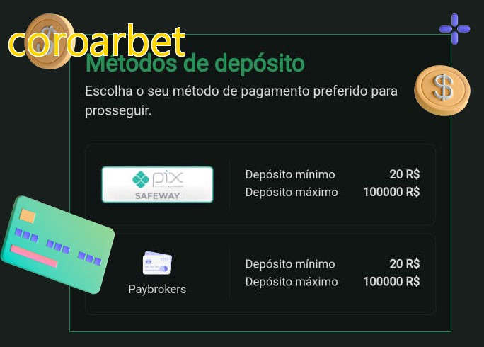 O cassino coroarbetbet oferece uma grande variedade de métodos de pagamento
